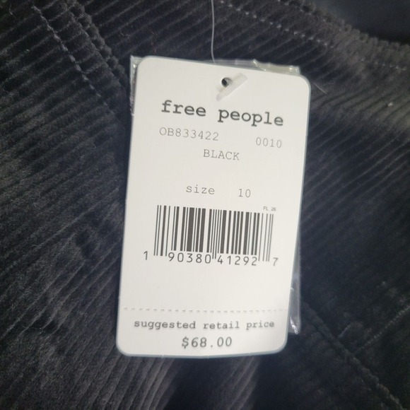 NWT Free People Canyonlands Jumper Womens 10 Black Corduroy Mini Pocket Casual - Picture 5 of 11